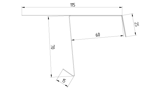 Štartovacia lišta Blachotrapez - Jánošík, Tysenia, modulová krytina RŠ 31 cm - Obrobka5, aluzinok