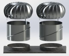 Ventilačná turbína Lomanco 2xBIB 14 + základňa 46x96 cm SET pre ploché strechy