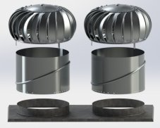 Ventilačná turbína Lomanco 2xBIB 14 + základňa 46x96 cm SET pre ploché strechy