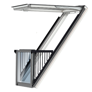 Strešný balkón VELUX Cabrio - Spôsob otvárania - kyvné