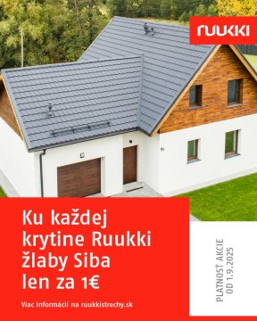 Jesenná akcia 2025: Žľaby Ruukki SIBA len za 1 €!