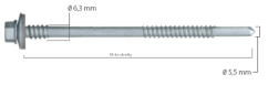 Skrutka 175-5,5-6,3 zw6 RAL 7016 (R100) - 100 ks