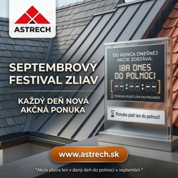 Septembrový kalendár zliav: Každý deň nová strešná krytina za výpredajovú cenu!