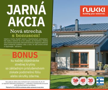 Jarná akcia Ruukki – Nová strecha s bonusom !