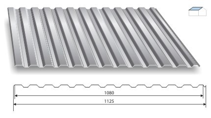 Trapézový plech Blachotrapez T14+ aluzinok 0,5 mm, 1 m²
