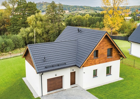 Modulová plechová strešná krytina Ruukki Modular 30 mat RR887 (čokoládovo hnedá)